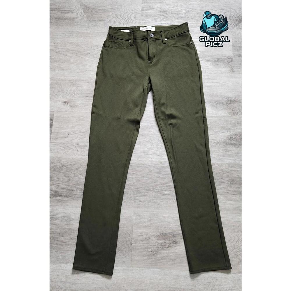 Calvin Klein Jean Leggings Women Size 4 Green Olive Stretch Straight Ankle Pants